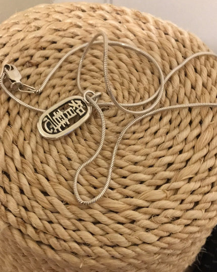 Vintage Sterling silver 925 chinese Wisdom Pendant rope necklace chain