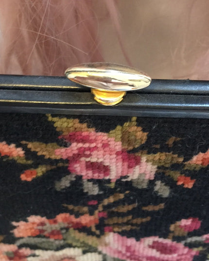 XL RARE Petite point Vintage flower purse beauty