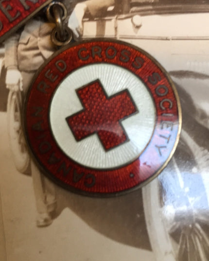 Vintage 1948 Red Cross  society Sterling silver 925 enameled brooch nurses