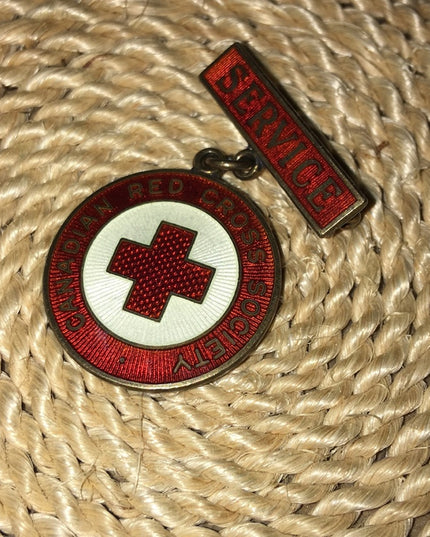 Vintage 1948 Red Cross  society Sterling silver 925 enameled brooch nurses