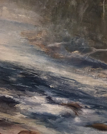 Oil painting Pat Beste Water landscape framed