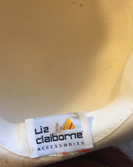 Vintage Cream Felt Liz Claiborne rimmed Hat