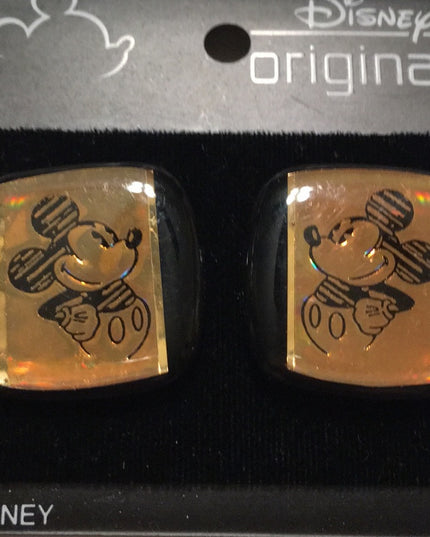 Vintage Disney originals Mickey Minnie Reflective Holographic Clip on earrings