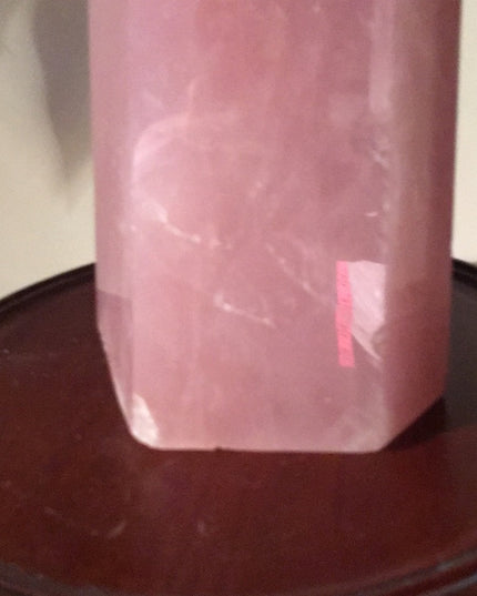 Solid Rose Quarts tower Statue 9.5” tall 12” round