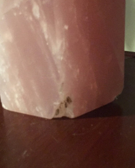 Solid Rose Quarts tower Statue 9.5” tall 12” round