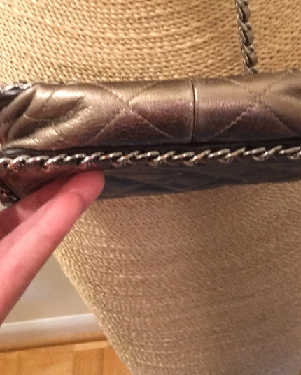 Michael Kors Gold metalic leather crossbody purse