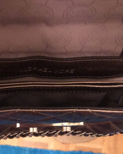Michael Kors Gold metalic leather crossbody purse