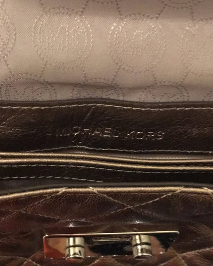 Michael Kors Gold metalic leather crossbody purse