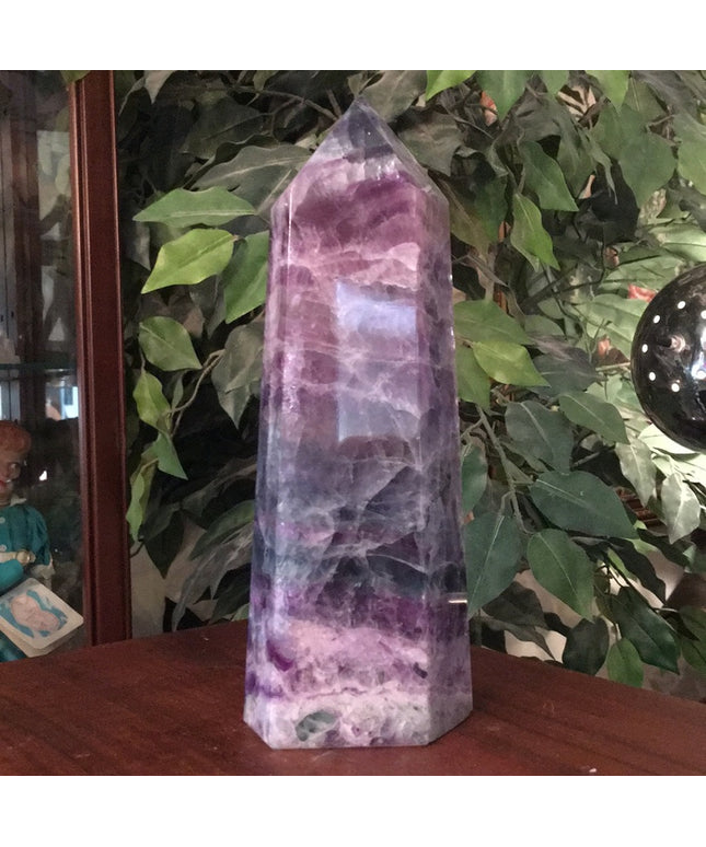 Purple Fluorite Stone large Tower decor