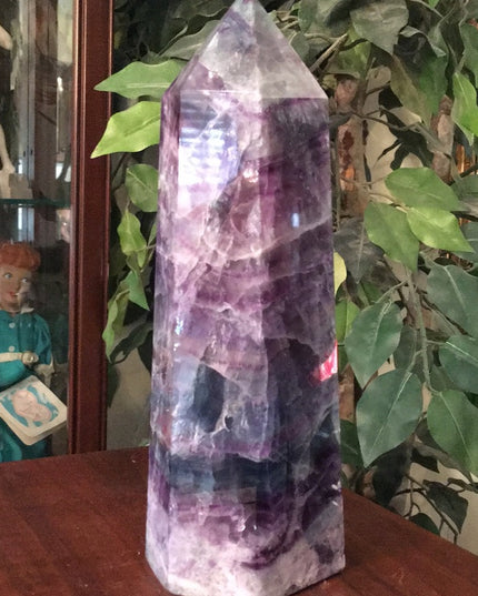 Purple Fluorite Stone large Tower decor