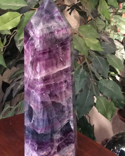 Purple Fluorite Stone large Tower decor