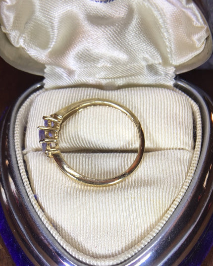 10k Gold & 3 Marquis Cut Tanzanite stones