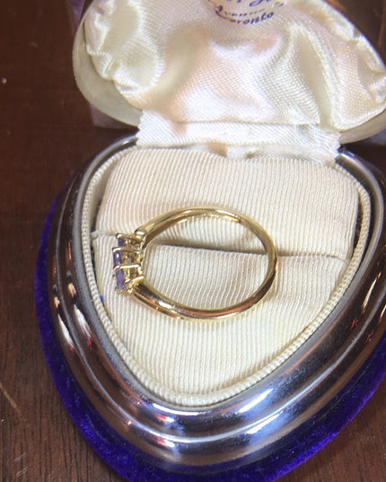 10k Gold & 3 Marquis Cut Tanzanite stones
