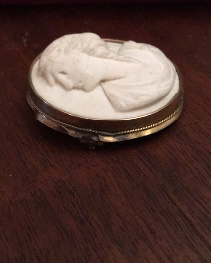 Antique Victorian Lava Cameo TLC Gold
