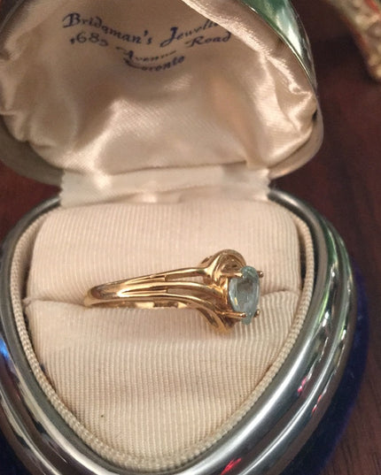 14k Gold Diamond & London Blue Topaz ring