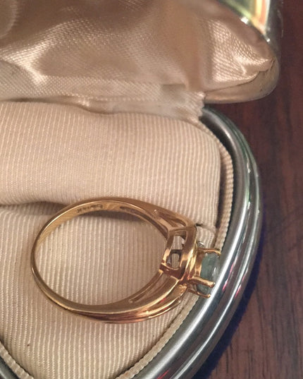 14k Gold Diamond & London Blue Topaz ring
