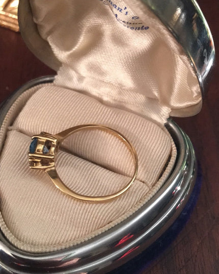 10k Gold London Blue Topaz & diamond ring