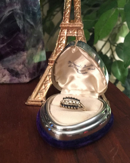 14k Gold Sapphire & Diamond stacker ring