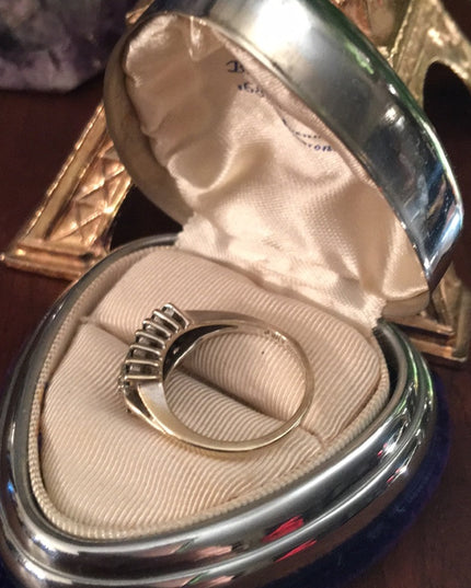 14k Gold Sapphire & Diamond stacker ring