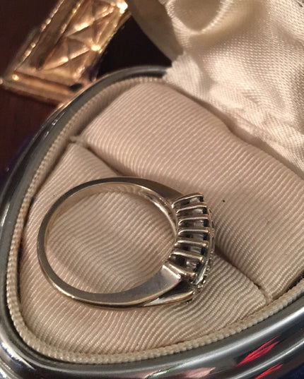 14k Gold Sapphire & Diamond stacker ring