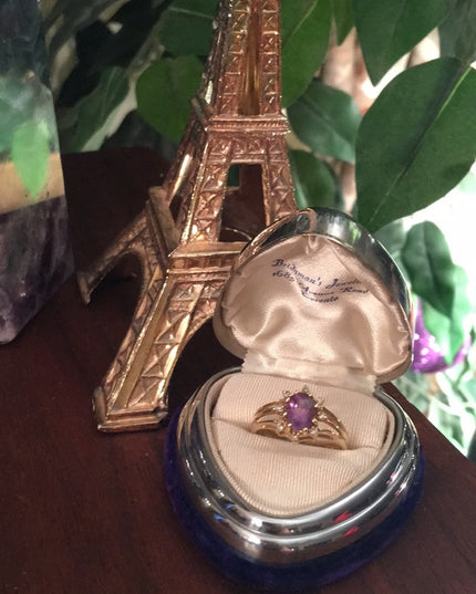 14k Gold Diamond & Amethyst ring