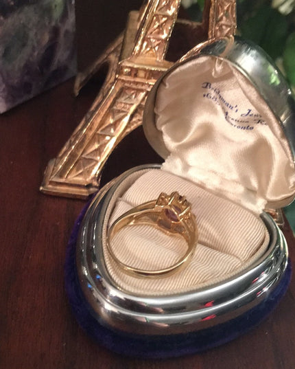 14k Gold Diamond & Amethyst ring