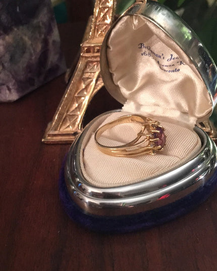 14k Gold Diamond & Amethyst ring