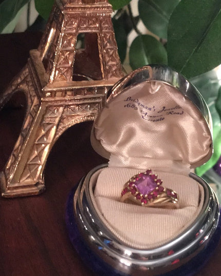 10k Gold Ruby & Amethyst fancy ring beautiful!
