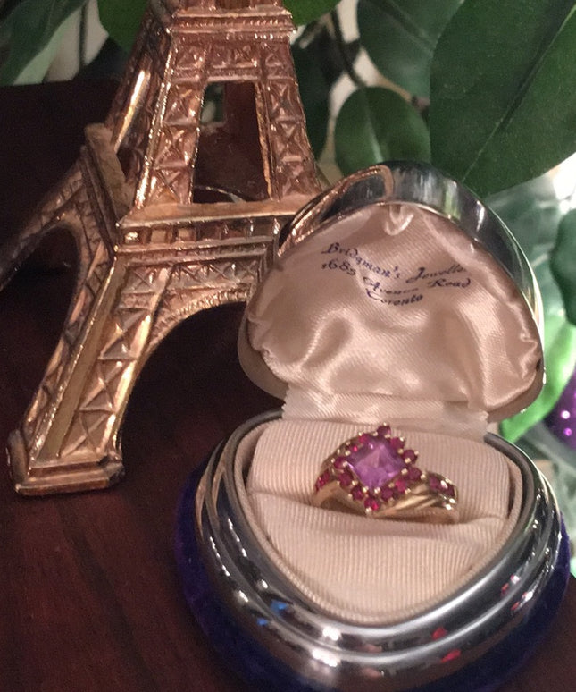 10k Gold Ruby & Amethyst fancy ring beautiful!