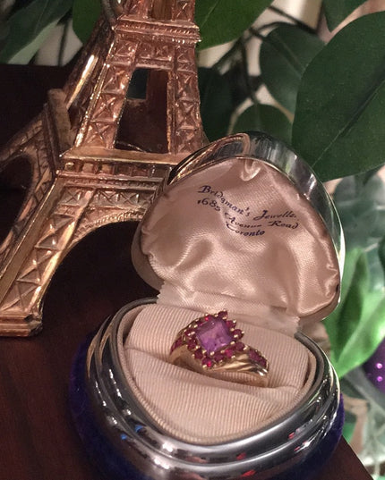 10k Gold Ruby & Amethyst fancy ring beautiful!