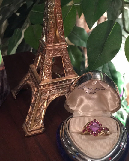 10k Gold Ruby & Amethyst fancy ring beautiful!