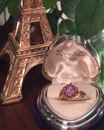10k Gold Ruby & Amethyst fancy ring beautiful!