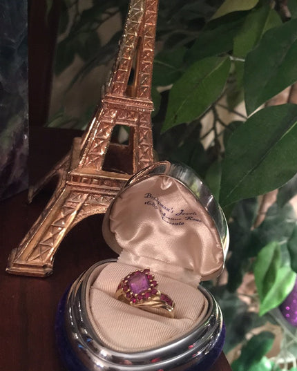 10k Gold Ruby & Amethyst fancy ring beautiful!