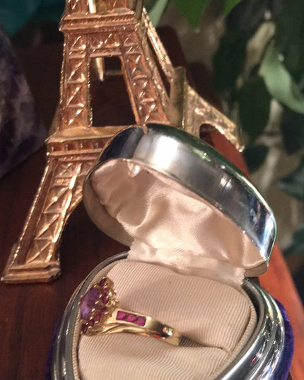 10k Gold Ruby & Amethyst fancy ring beautiful!