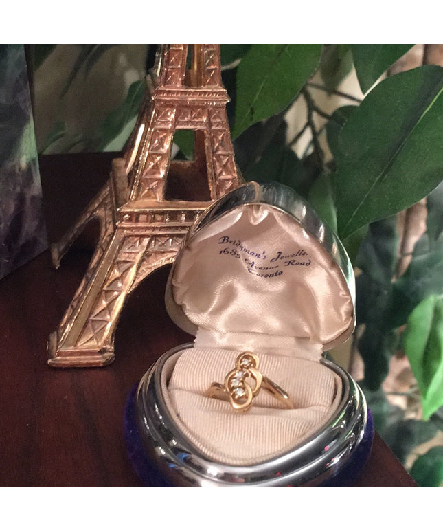 14k Gold Diamond Infinity ring