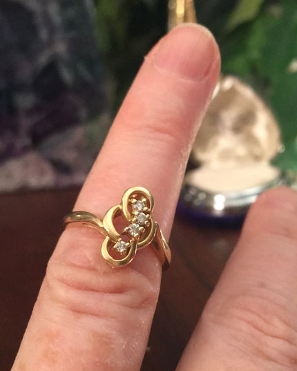 14k Gold Diamond Infinity ring