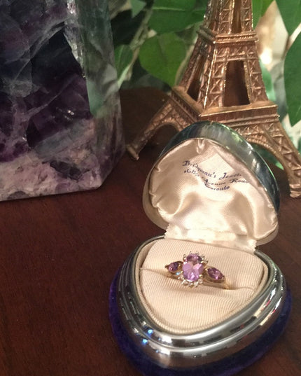 10k Gold Diamond & Amethys ring beautiful