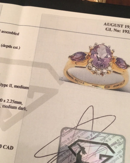 10k Gold Diamond & Amethys ring beautiful