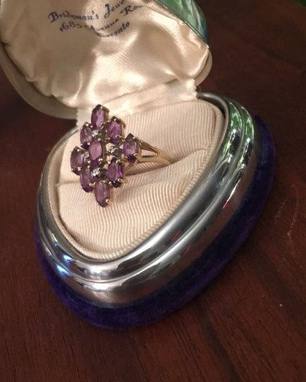 10k Diamond & Amethyst Cocktail ring w/appraisl