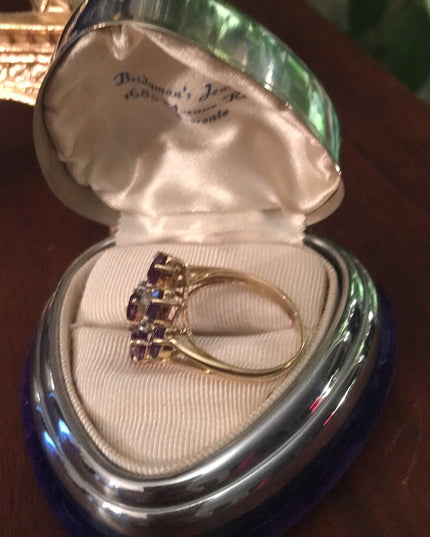 10k Diamond & Amethyst Cocktail ring w/appraisl