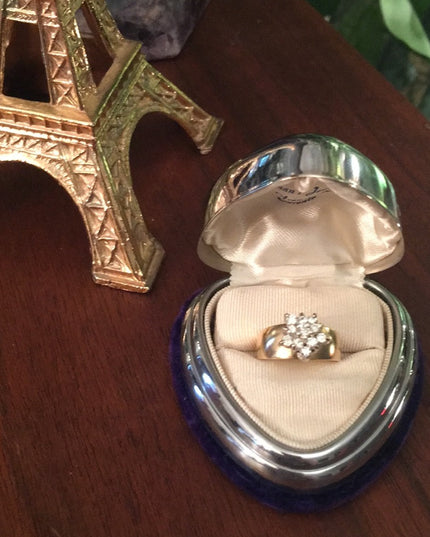 14k Gold Diamond cluster ring w/ appraisal Vintage