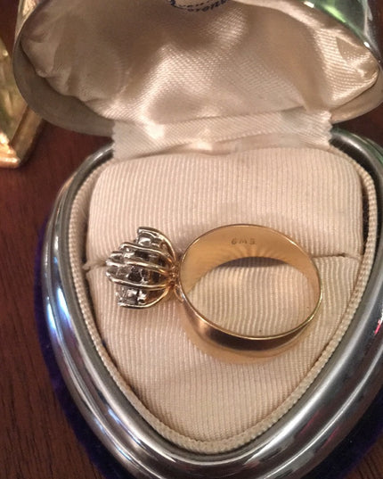 14k Gold Diamond cluster ring w/ appraisal Vintage