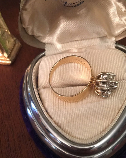 14k Gold Diamond cluster ring w/ appraisal Vintage