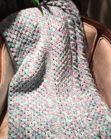 48x70” Beautiful crochet Afghan Purple tone