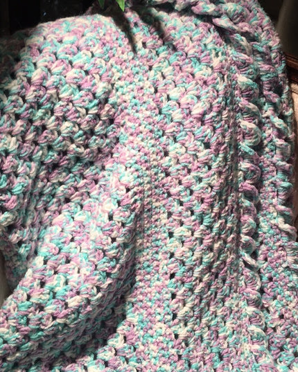 48x70” Beautiful crochet Afghan Purple tone