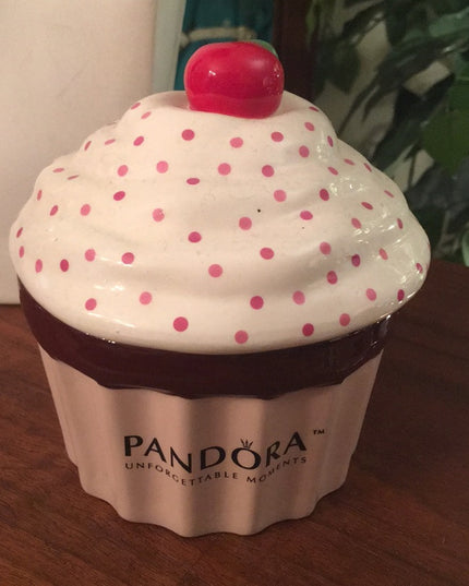 HTF Pandora Cupcake ceramic Jewelry trinket box