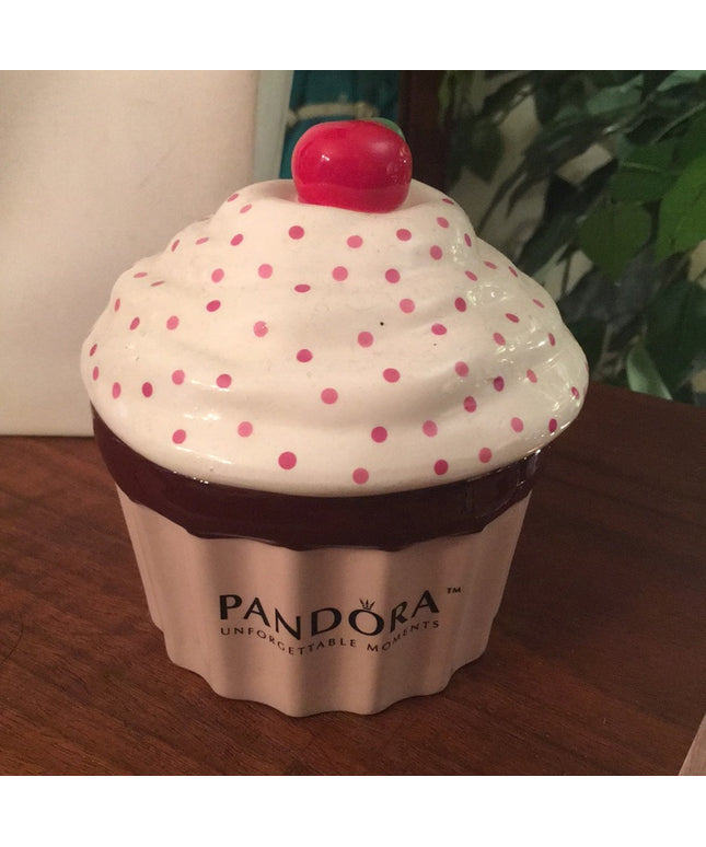 HTF Pandora Cupcake ceramic Jewelry trinket box