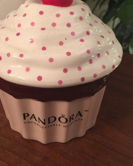 HTF Pandora Cupcake ceramic Jewelry trinket box
