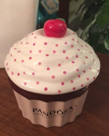 HTF Pandora Cupcake ceramic Jewelry trinket box