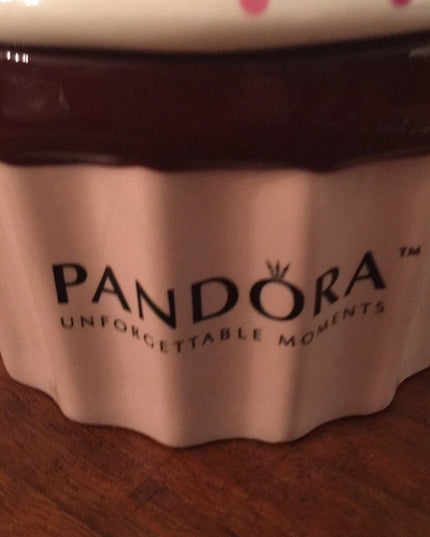 HTF Pandora Cupcake ceramic Jewelry trinket box
